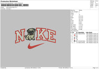Nike Swoosh Dog Embroidery File 6 sizes