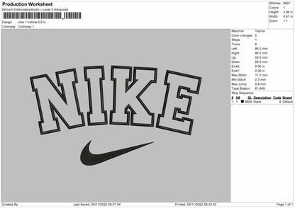 Nike 1 Outline Embroidery