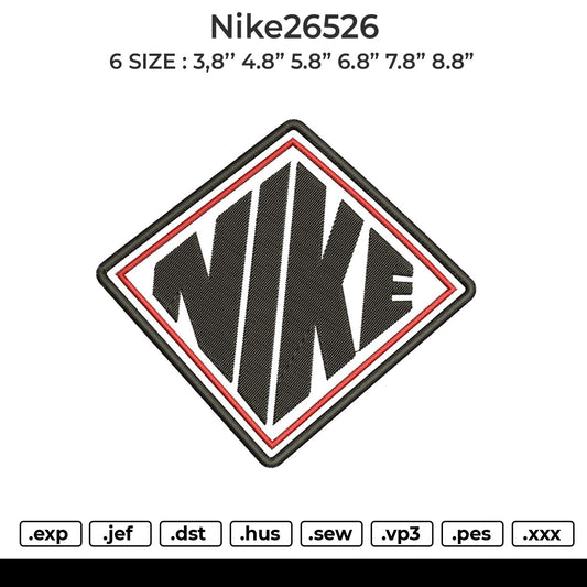 nike26526 Embroidery File 6 sizes
