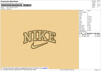 Nike 2 Outline Embroidery File 6 size