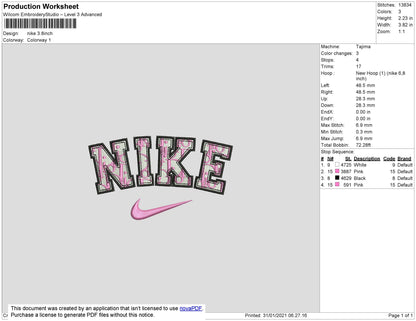 Nike Dior Embroidery File 4 size