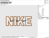 Nike 3 swoosh Embroidery File 4 size