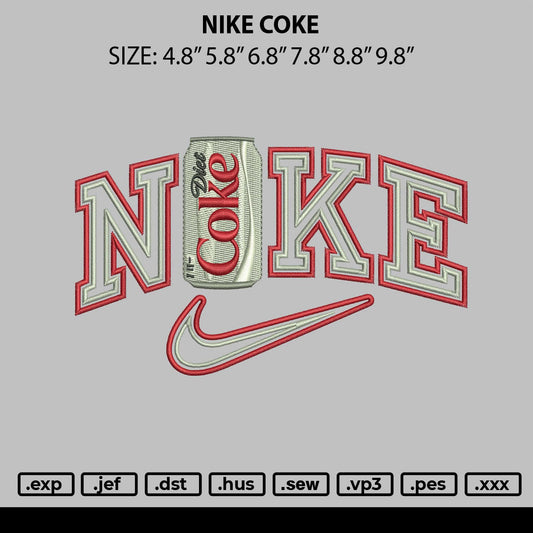 Nike Coke Embroidery File 6 sizes