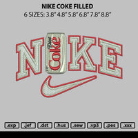 Nike Coke Filled Embroidery File 6 sizes