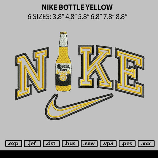 Nike Bottle Yellow Embroidery File 6 sizes