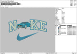 Nike Blue car V002 Embroidery File 6 sizes