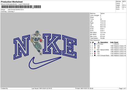Nike Emmitt S Embroidery File 6 sizes