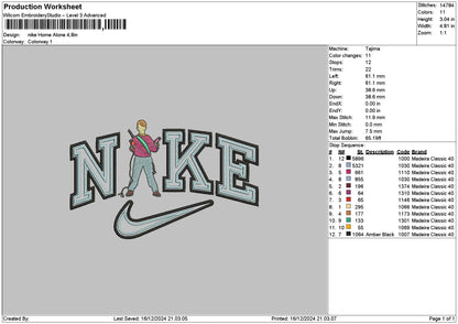 Nike Boy 1612 Embroidery File 6 sizes