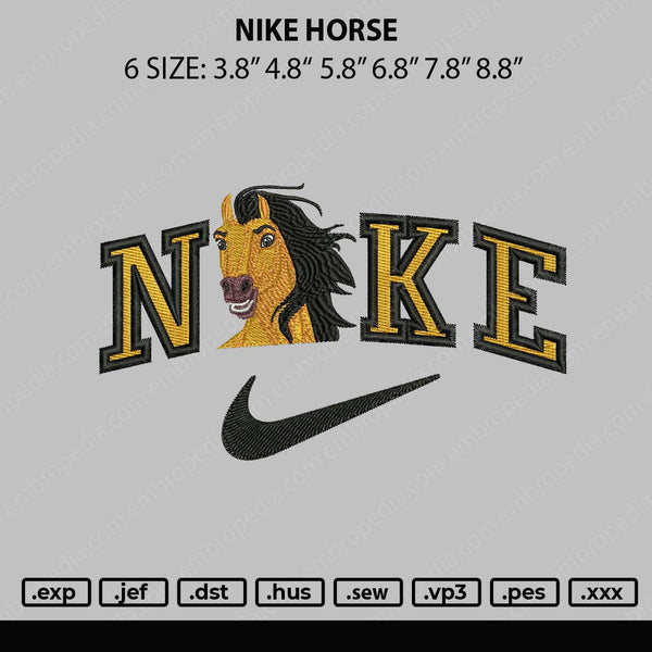 Nike Horse Embroiery File 5 sizes