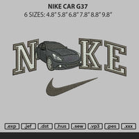 Nike Car G37 Embroidery File 6 sizes