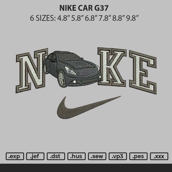 Nike Car G37 Embroidery File 6 sizes
