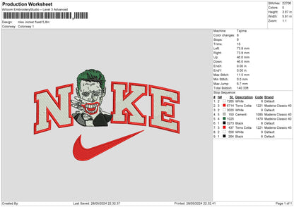 Nike Joker004 Embroidery File 6 sizes