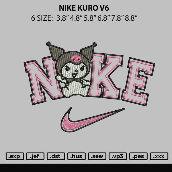 Nike Kuro V6 Embroidery File 6 sizes