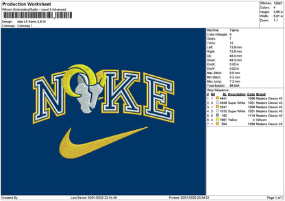 Nike Goat 02 Embroidery File 6 sizes