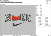 Nike Lightning Mcqueen V2 Embroidery File 4 sizes