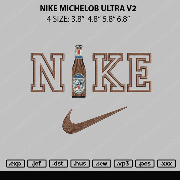 Nike Michelob Ultra V2 Embroidery File 4 sizes