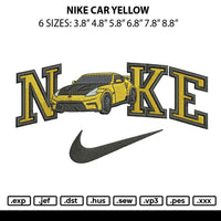 Nike Car Yellow Embroidery File 6 sizes