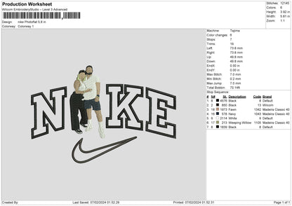 Nike Photoflat Embroidery File 6 sizes