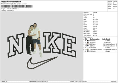 Nike Photoflat Embroidery File 6 sizes
