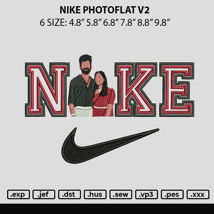 Nike Photoflat V2 Embroidery File 6 sizes