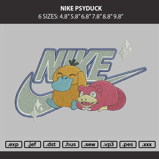 Nike Psyduck Embroidery File 6 sizes