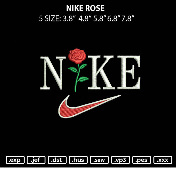Nike Rose Embroidery File 5 sizes