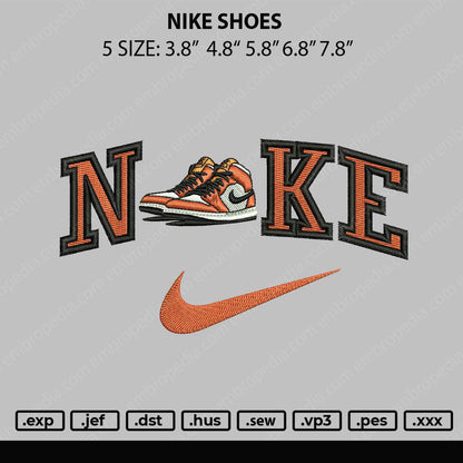 Nike Shoes Embroidery File 5 sizes