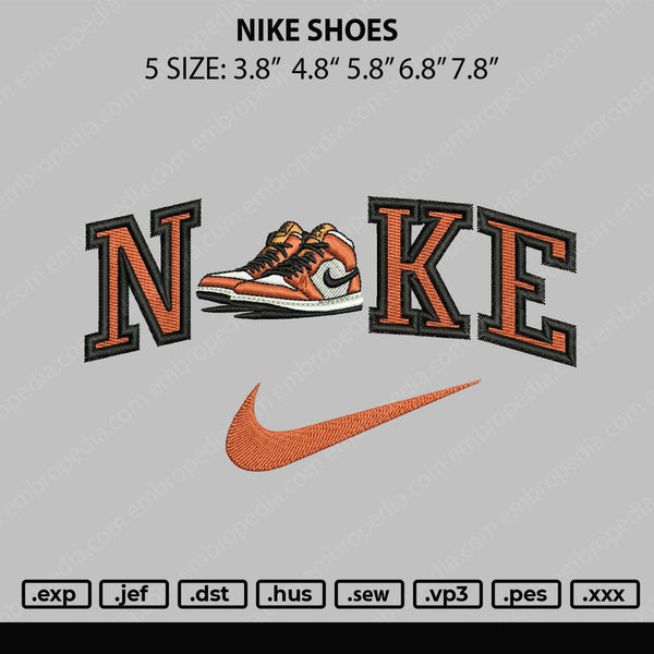 Nike Shoes Embroidery File 5 sizes