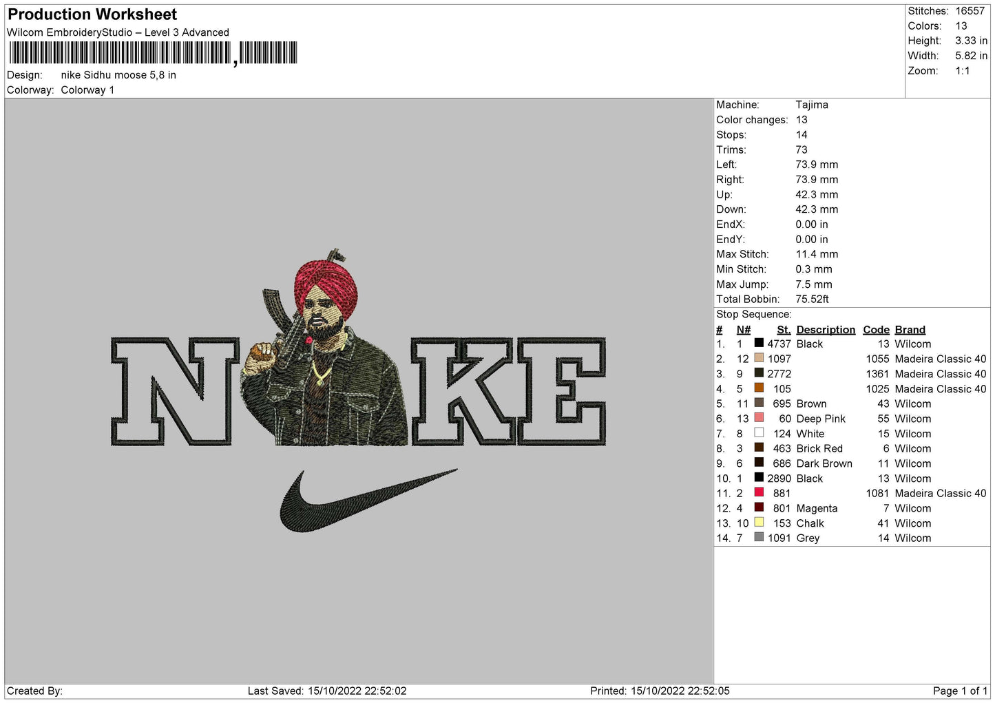 Nike Sidhu Moose Embroidery File 6 sizes