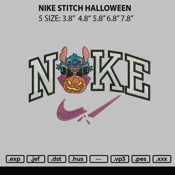 Nike Stitch Halloween Embroidery File 5 sizes