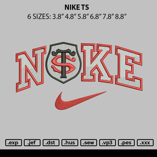 Nike Ts Embroidery File 6 sizes