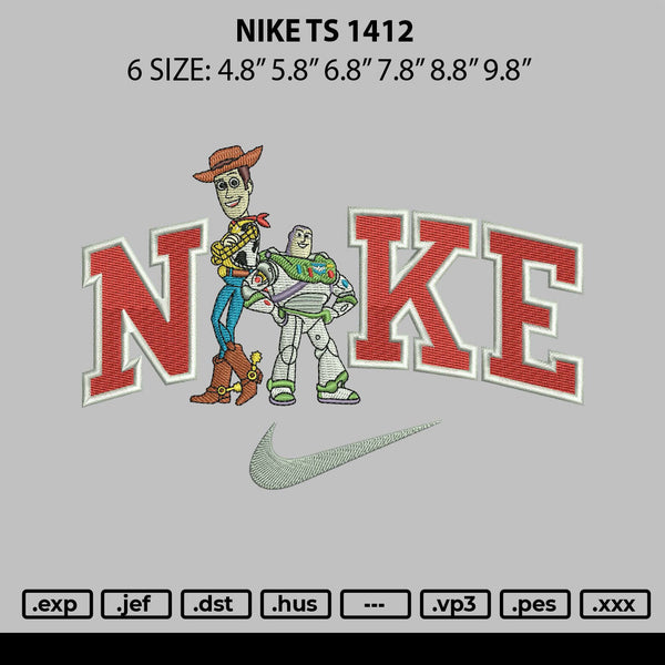 Nike Ts 1412 Embroidery File 6 sizes