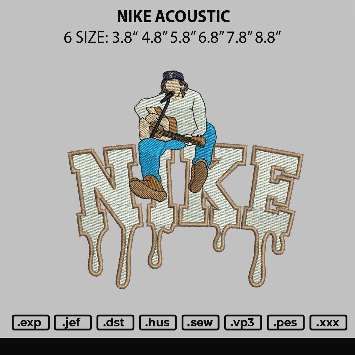 Nike Acoustic Embroidery File 6 sizes