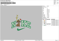 Nike Dog Xmas Embroidery File 4 size