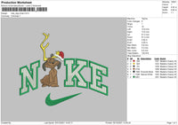 Nike Dog Xmas Embroidery File 4 size