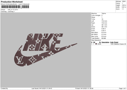 Nike Lv 1C Embroidery File 4 size
