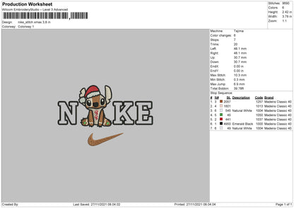 Nike Stitch Xmas Embroidery File 4 size