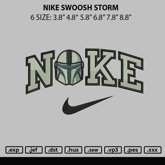 Nike Swoosh Storm Embroidery File 6 sizes