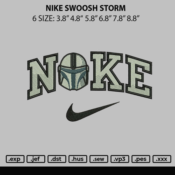 Nike Swoosh Storm Embroidery File 6 sizes