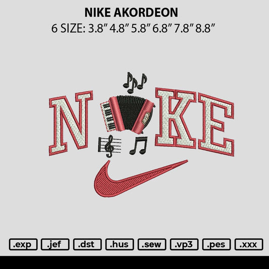 Nike Akordeon Embroidery File 6 sizes