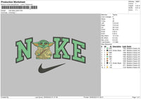 Nike Baby Yoda 003 Embroidery File 6 sizes