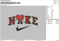 Nike Bad Bunny Heart Embroiery File 4 size