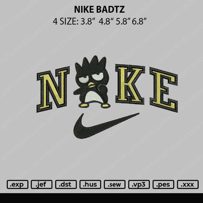 Nike Badzt Embroidery File 4 sizes