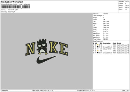 Nike Badzt Embroidery File 4 sizes