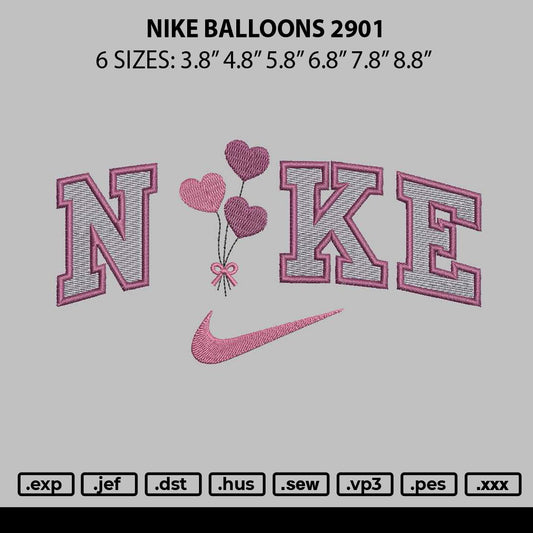 Nike Balloons 2901 Embroidery File 6 sizes