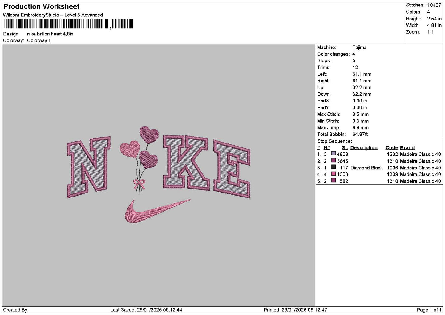 Nike Balloons 2901 Embroidery File 6 sizes