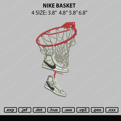 Nike Basket Embroidery File 4 sizes