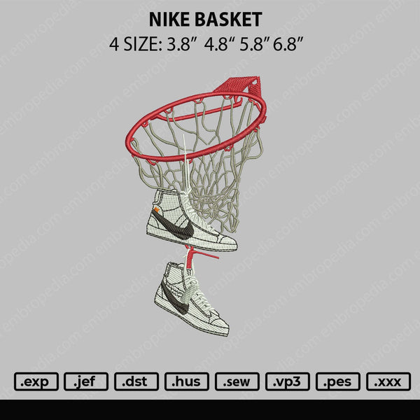 Nike Basket Embroidery File 4 sizes