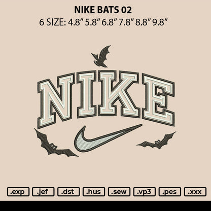Nike Bats 02 Embroidery File 6 sizes