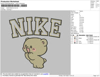Nike Bear V2 Embroidery File 4 size